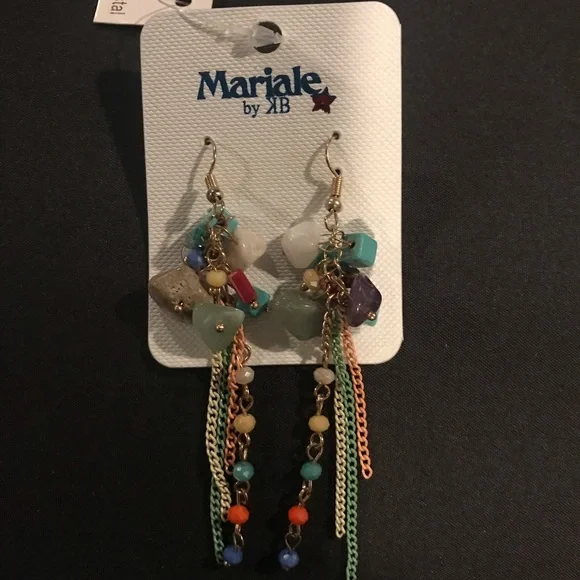 Multi-color beaded earrings - Picture 2 of 6